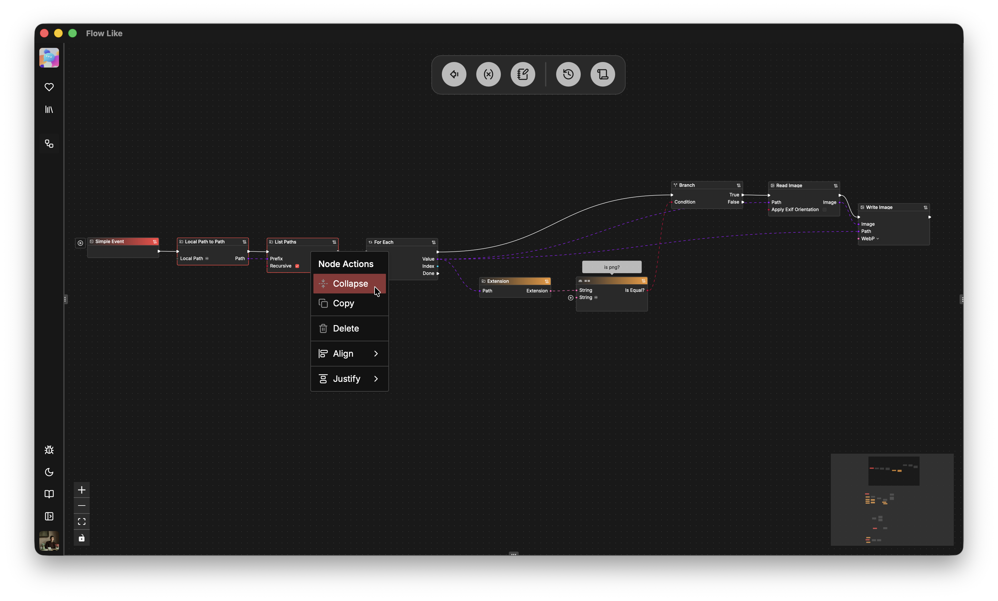 A screenshot showing how to collapse multiple nodes into one placeholder node